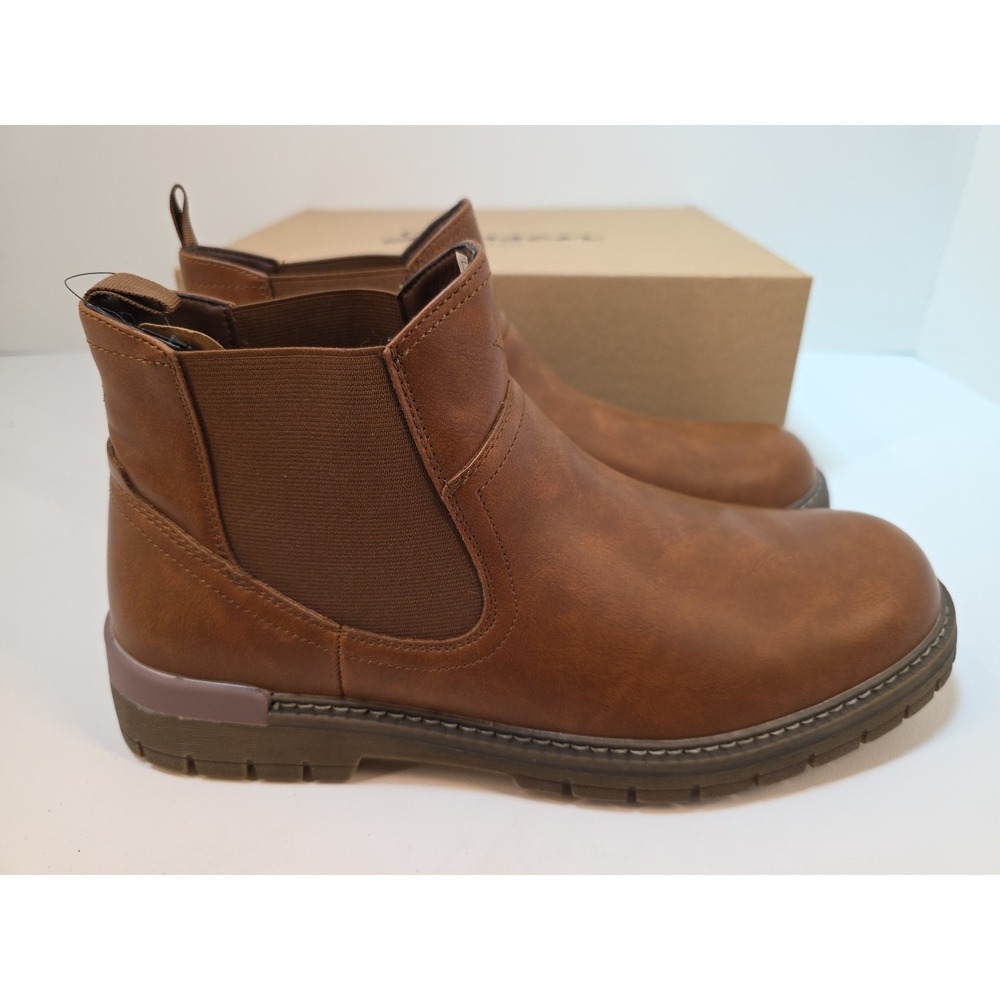 Jonsen Milan Mens 12 Chelsea Shoe Ankle Memory Foam Boot Brown AMY8119A - Picture 2 of 9
